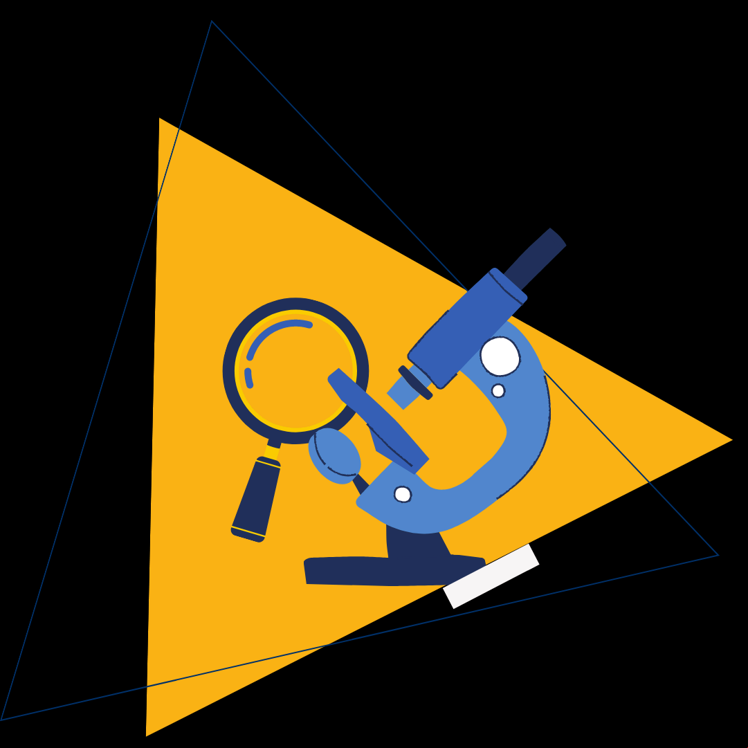 Diferentes formas de Praticar Desenhos representando um microscópio e uma lupa